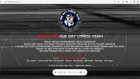 Prophet row: Thane Police website hacked; hacker demands apology to Muslims