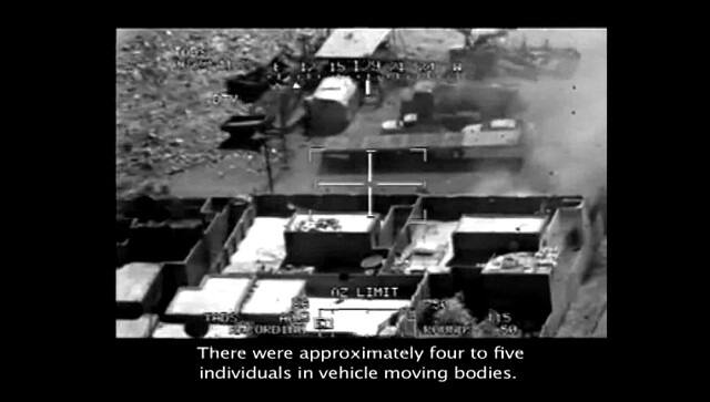 Screen-grab from a classified US military video depicting the indiscriminate slaying of over a dozen people in the Iraqi suburb of New Baghdad -- including two Reuters news staff. wikileaks.org