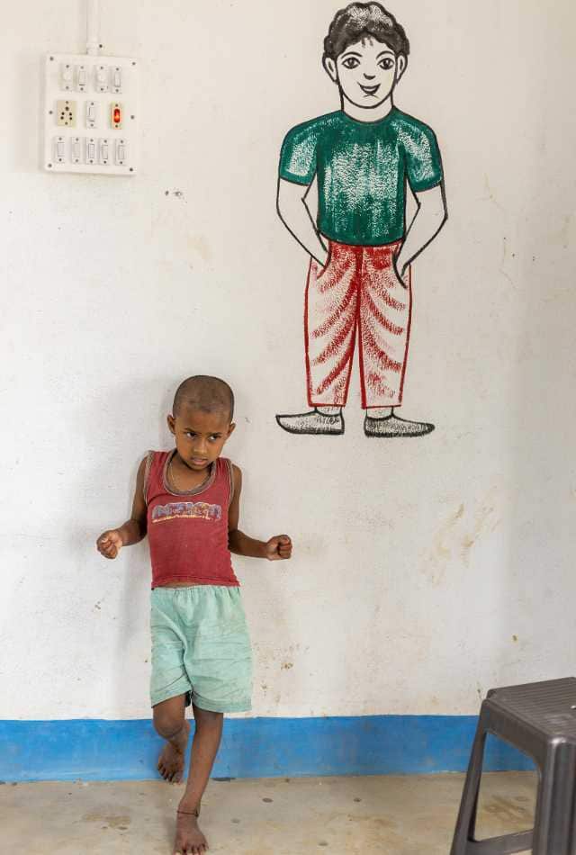 One of the children who attend the Anganwadi school. Image courtesy Polina Schapova
