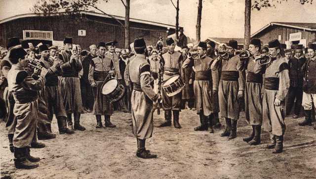 Military band playing during the First World War. Image courtesy Lautarchiv