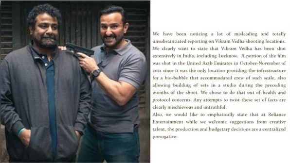Vikram Vedha makers issue a statement to clarify media reports
