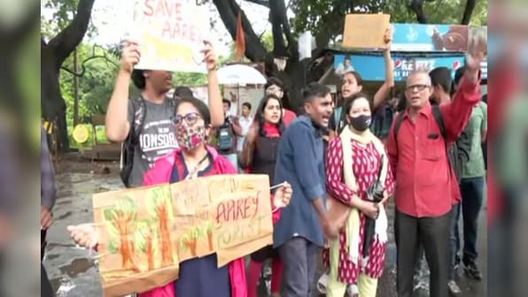 Protests underway against construction of metro shed project in Mumbai’s Aarey forest