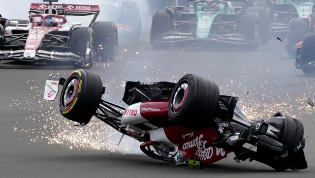 Watch: Alfa Romeo's Zhou Guanyu escapes serious injury after multi-car crash at British Grand Prix