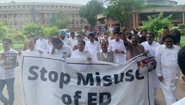 National Herald case: Sonia Gandhi questioned by ED; Congress calls it 'political vendetta', says BJP is 'afraid' of her National Herald case: Sonia Gandhi questioned by ED; Congress calls it 'political vendetta', says BJP is 'afraid' of her