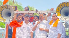 Delhi: BJYM stages stir near Arvind Kejriwal's residence, demanding Satyendar Jain's removal from cabinet