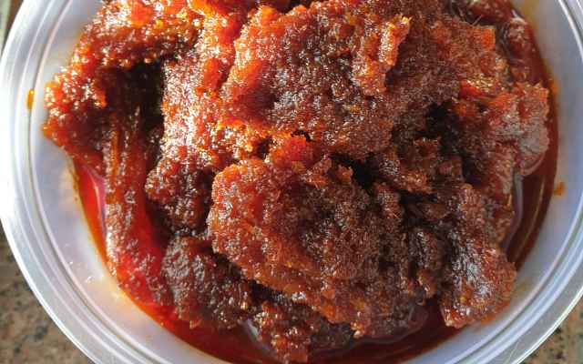 Delicious tangy Tarapoari Patiyo is a must-have in Parsi homes