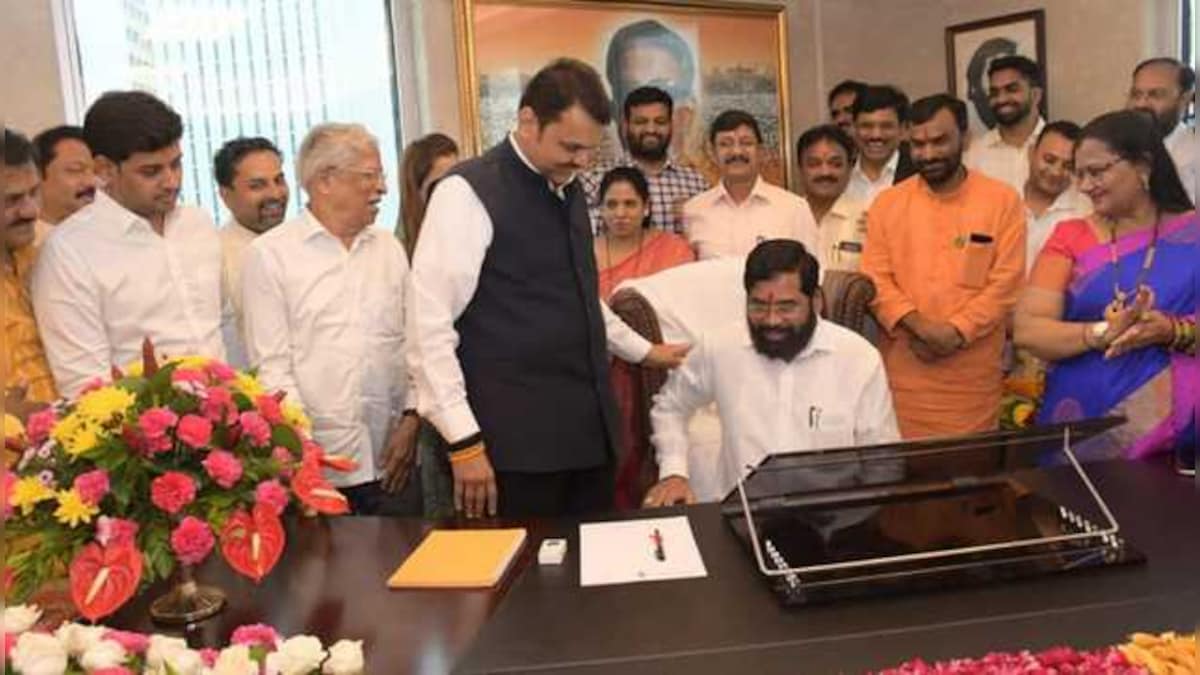 Maharashtra CM Eknath Shinde takes charge of post at Mantralaya; Bal Thackeray, Anand Dighe’s photos in his office