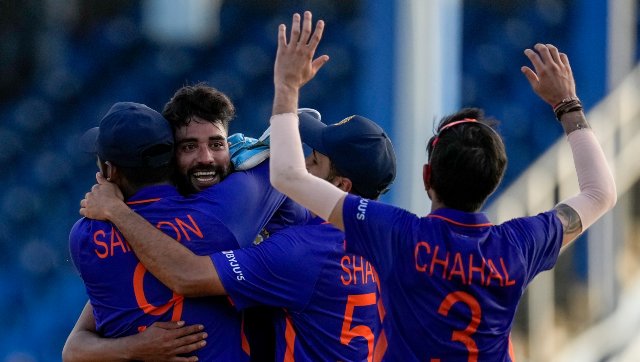 India pull off last-ball win over West Indies in first ODI India pull off last-ball win over West Indies in first ODI