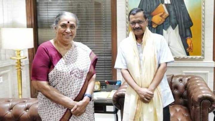 Opposition Vice Presidential nominee Margaret Alva meets AAP's Arvind Kejriwal, seeks support for her candidature