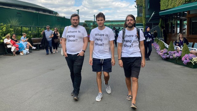 Wimbledon 2022: Activists with Peng Shuai T-shirts searched at All England Club Wimbledon 2022: Activists with Peng Shuai T-shirts searched at All England Club