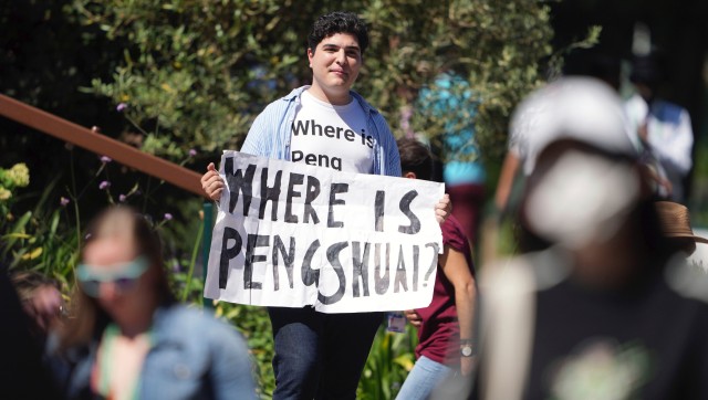 Wimbledon 2022: Activist removed from Centre Court for Peng Shuai protest Wimbledon 2022: Activist removed from Centre Court for Peng Shuai protest