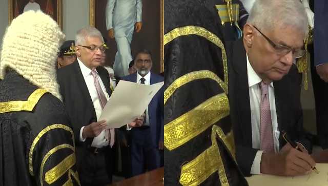 Sri Lanka crisis: Ranil Wickremesinghe takes oath as eighth president amid protests in the island nation; WATCH Sri Lanka crisis: Ranil Wickremesinghe takes oath as eighth president amid protests in the island nation; WATCH