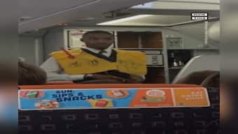 Watch flight attendant's entertaining twist to safety instructions before take-off, video goes viral