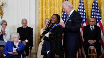 US gymnast Simone Biles receives Medal of Freedom, becomes youngest ever to achieve the award