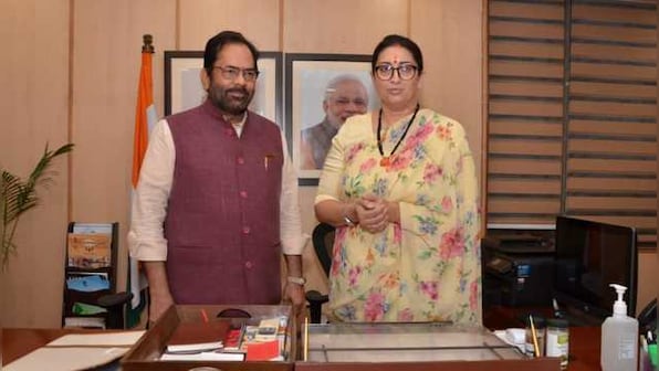 Smriti Irani takes charge of Ministry of Minority Affairs, a day after Mukhtar Abbas Naqvi resigns