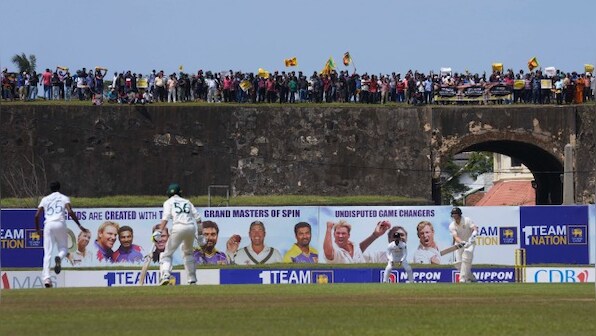 Sri Lanka's protests against President Gotabaya Rajapaksa reach cricket fences in Galle