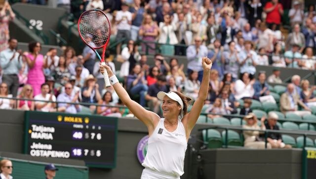 Wimbledon 2022: Tatjana Maria reaches maiden Grand Slam quarter-final with victory over Jelena Ostapenko