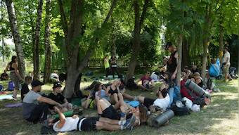 Young Ukrainians use techno parties and daytime 'clean-up rave' to rebuild villages