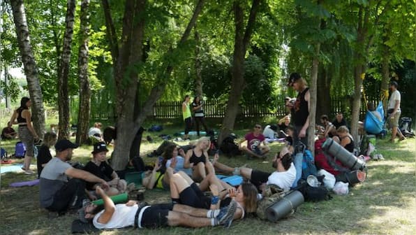 Young Ukrainians use techno parties and daytime 'clean-up rave' to rebuild villages