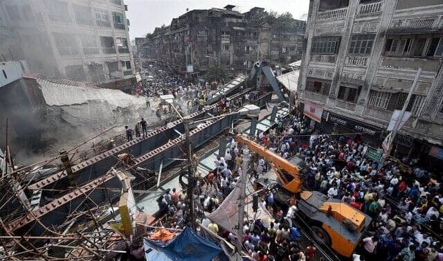 File image showing rescue operations underway after an under-construction flyover collapsed on Vivekananda Road in April 2016. PTI