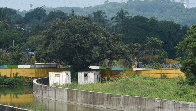 A view of the construction site of a metro train car shed in the Aarey colony, which has led to a rift between Devendra Fadnavis and Uddhav Thackeray. AFP