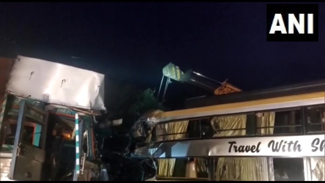 Uttar Pradesh: Six dead, 21 hurt after truck rams into bus in Rampur Uttar Pradesh: Six dead, 21 hurt after truck rams into bus in Rampur