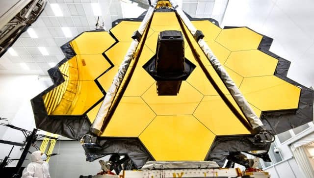 This NASA photo shows the primary mirror of the James Webb Space Telescope inside a cleanroom at the Johnson Space Center in Houston, Texas. Scientists and astronomers have been demanding that the name of the telescope be changed since 2021. AFP 