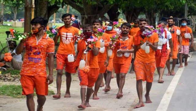 During the yatra, devotees walk barefoot with pitchers of holy water from the Ganga or other holy rivers, which is then offered to temples of Lord Shiva. PTI 