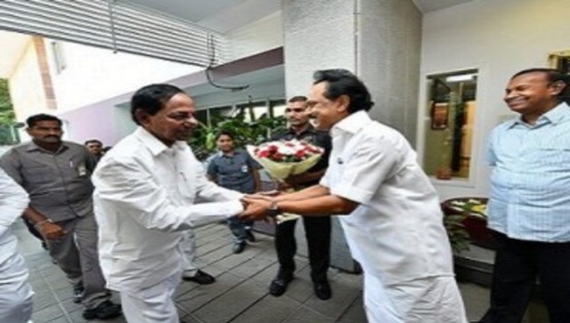 Tamil Nadu CM M K Stalin invites Telangana counterpart KCR for inaugural of chess Olympiad Tamil Nadu CM M K Stalin invites Telangana counterpart KCR for inaugural of chess Olympiad