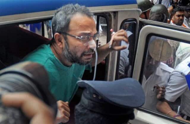 Kunal Ghosh being taken out of the hospital after having neurological tests done following his suicide attempt in Kolkata in November 2014. PTI