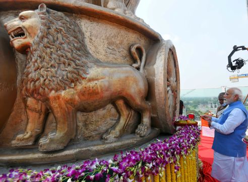 9,500 kg and 6.5 metres high: All you need to know about the national emblem atop new Parliament building 9,500 kg and 6.5 metres high: All you need to know about the national emblem atop new Parliament building