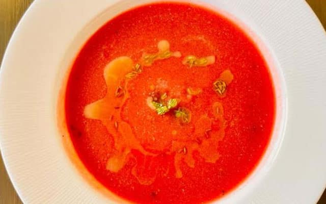 Flavoursome beetroot soup can be served at your next party