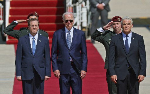 Biden vows 'to advance Israel's ties' with Islamic nations in first trip to the Middle East as US president Biden vows 'to advance Israel's ties' with Islamic nations in first trip to the Middle East as US president