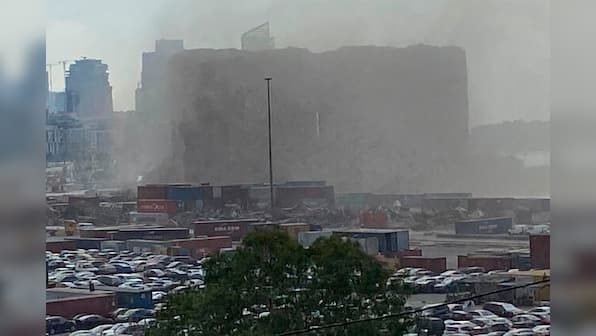 Part of Beirut port silos, damaged in 2020 blast, collapses