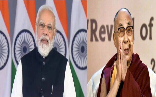 Prime Minister Narendra Modi and Dalai Lama. Firstpost/Moneycontrol