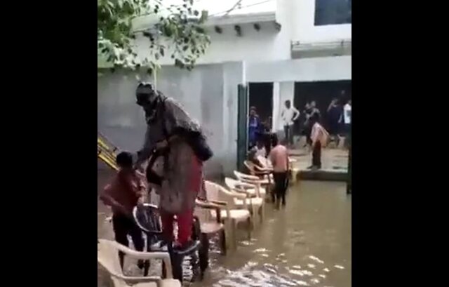 Students create chair-bridge for teacher to help her enter school, watch video here Students create chair-bridge for teacher to help her enter school, watch video here