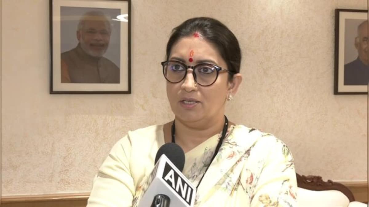 Watch: Smriti Irani rides scooter to after work Tiranga bike rally