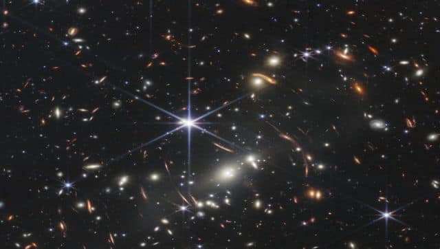 The galaxy cluster SMACS 0723, captured by the James Webb Space Telescope. NASA/ESA/CSA/STScI via AP