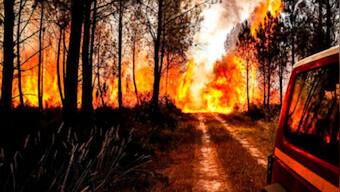 Wildfires blaze across sweltering southwest Europe