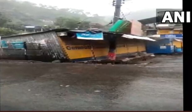 Watch: Abandoned shop collapses during flash floods in Himachal Pradesh