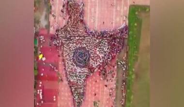 MP: Indore sees creation of world record for largest human chain forming India's map