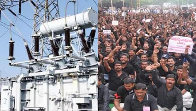 Telangana workers protesting the Bill. News18