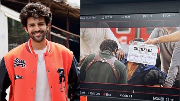 Kartik Aaryan shares a BTS picture from the sets of his film Shehzada