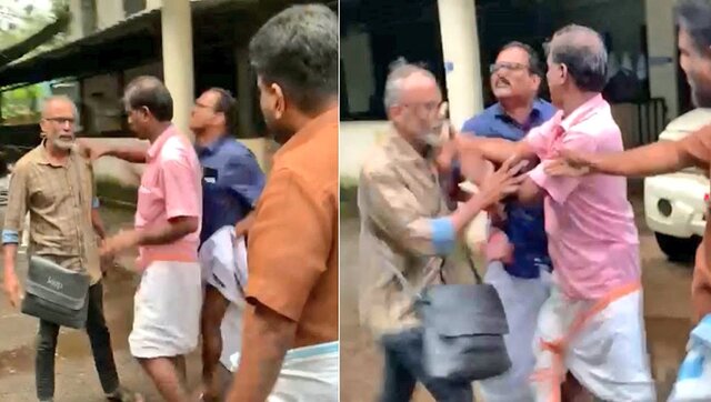 Watch: CPI(M) activists assault local AAP leader Savad Alipra in Kerala Watch: CPI(M) activists assault local AAP leader Savad Alipra in Kerala