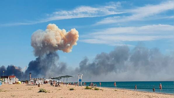 Explosions rock Russian military air base in annexed Crimea, one person killed