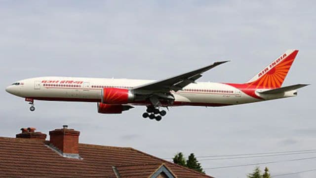 An Air India aircraft prepares for landing. 