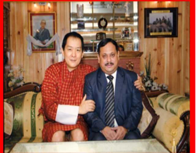 Author Jaideep Saikia with the Fourth King of Bhutan