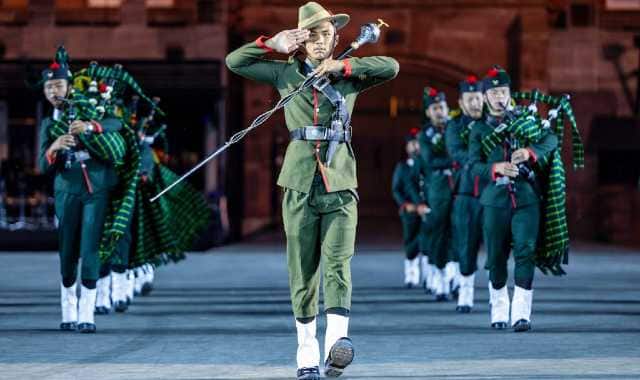 Kumudini band played at the Basel Tattoo in Switzerland in July. Image courtesy Kumudini band