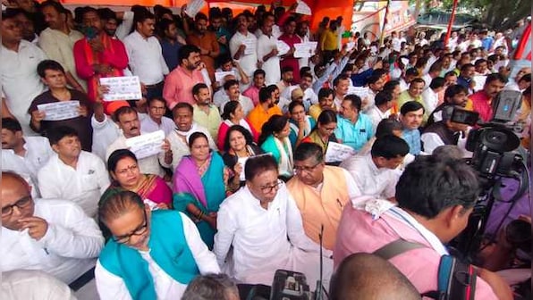 Bihar: BJP stages 'Maha Dharna' to condemn betrayal of Chief Minister Nitish Kumar