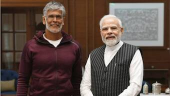 Milind Soman meets PM Narendra Modi in Delhi after Unity Run 2022